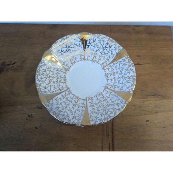 Queen Anne Tea Cup Saucer Wedding Anniversary Design Gold Trim England Vintage - Picture 12 of 16